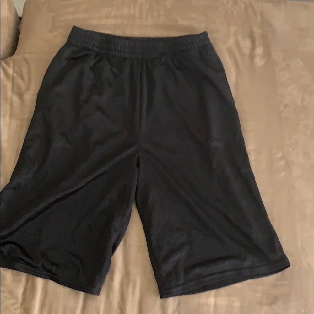 black shorts